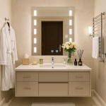 Wall-mounted LED mirror