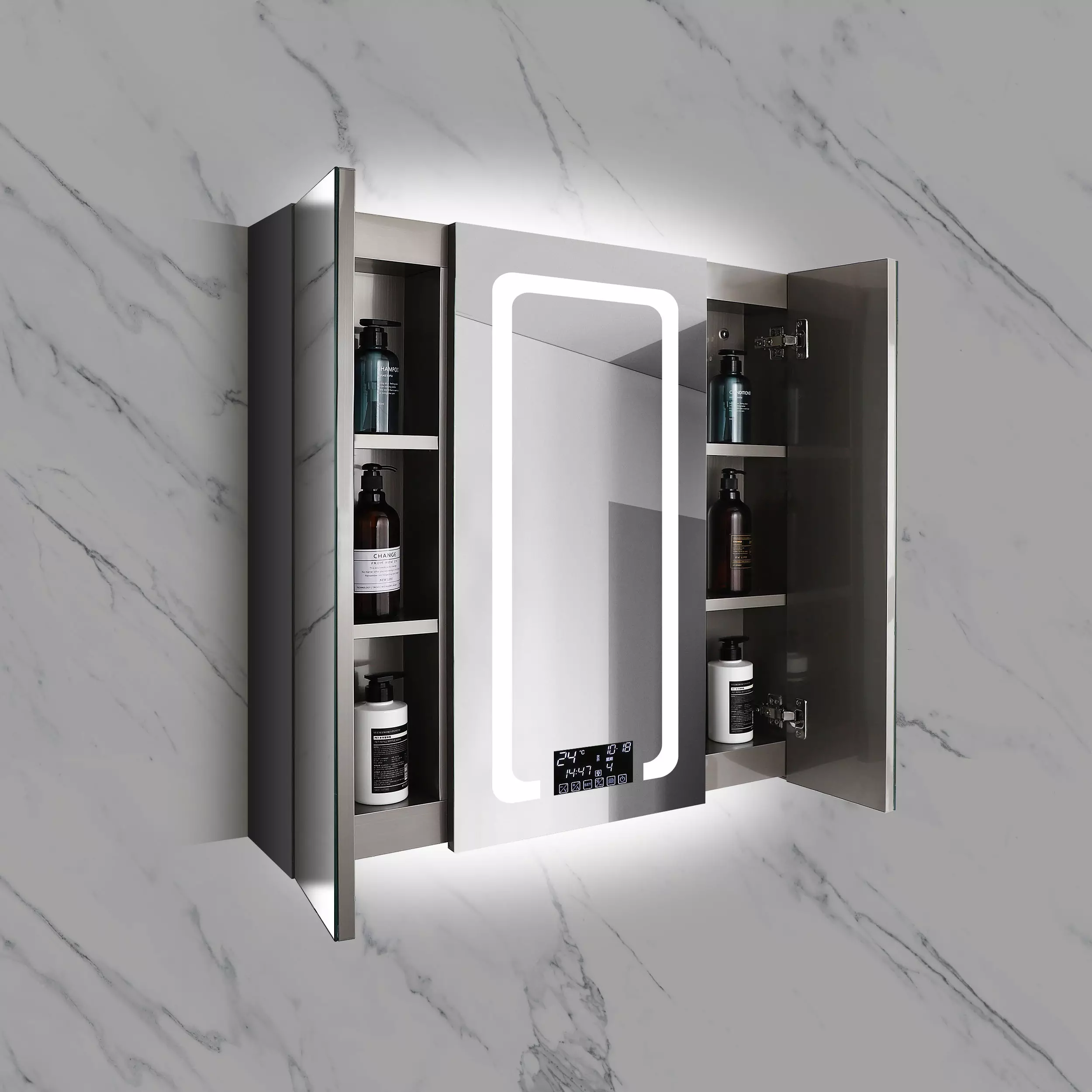 Hb206060da3764b17b4a3356fa3165040r Double door mirror cabinet - Image 1